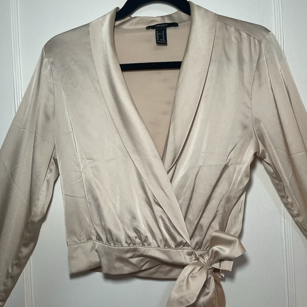 Forever 21 Cream Silk Top